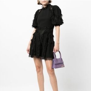 Alice Mccall Black Lace Detail Wild Heart Mini Dress